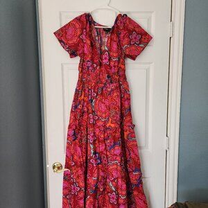 Red Floral Sugarlips Maxi Dress Sz M NWT